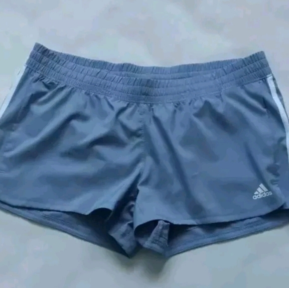 adidas Pants - adidas Pacer Training Womens 3-Stripes Heather Woven Shorts  Silver Violet Sz L